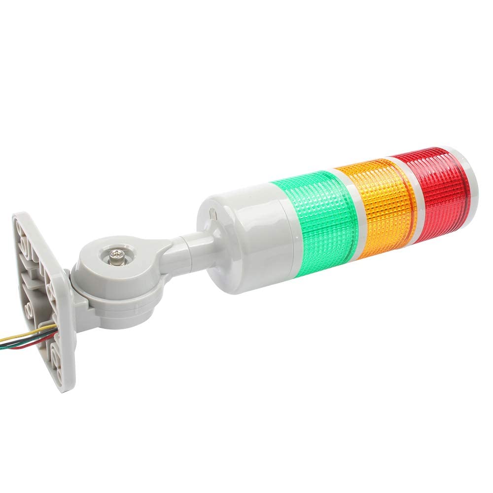 LUBAN Led Signal Tower Stack Lights, Industrial Warning Column Lamp, Andon With Rotatable Base, Steady/Flashing Switchable, 12V