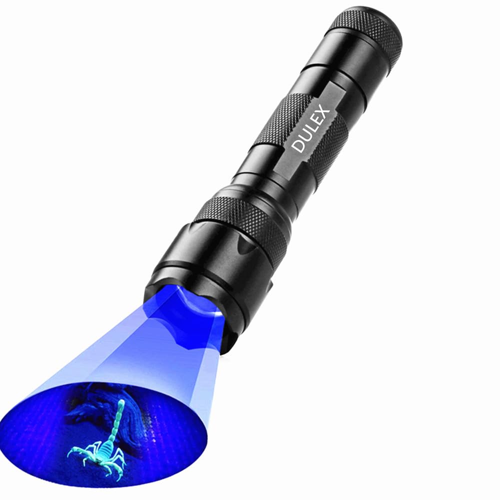 Uv Flashlight Blacklight, Dulex 395 - 410Nm Uv Led Blacklight Flashlights And Rechargeable Batteries Charger Set For Professiona