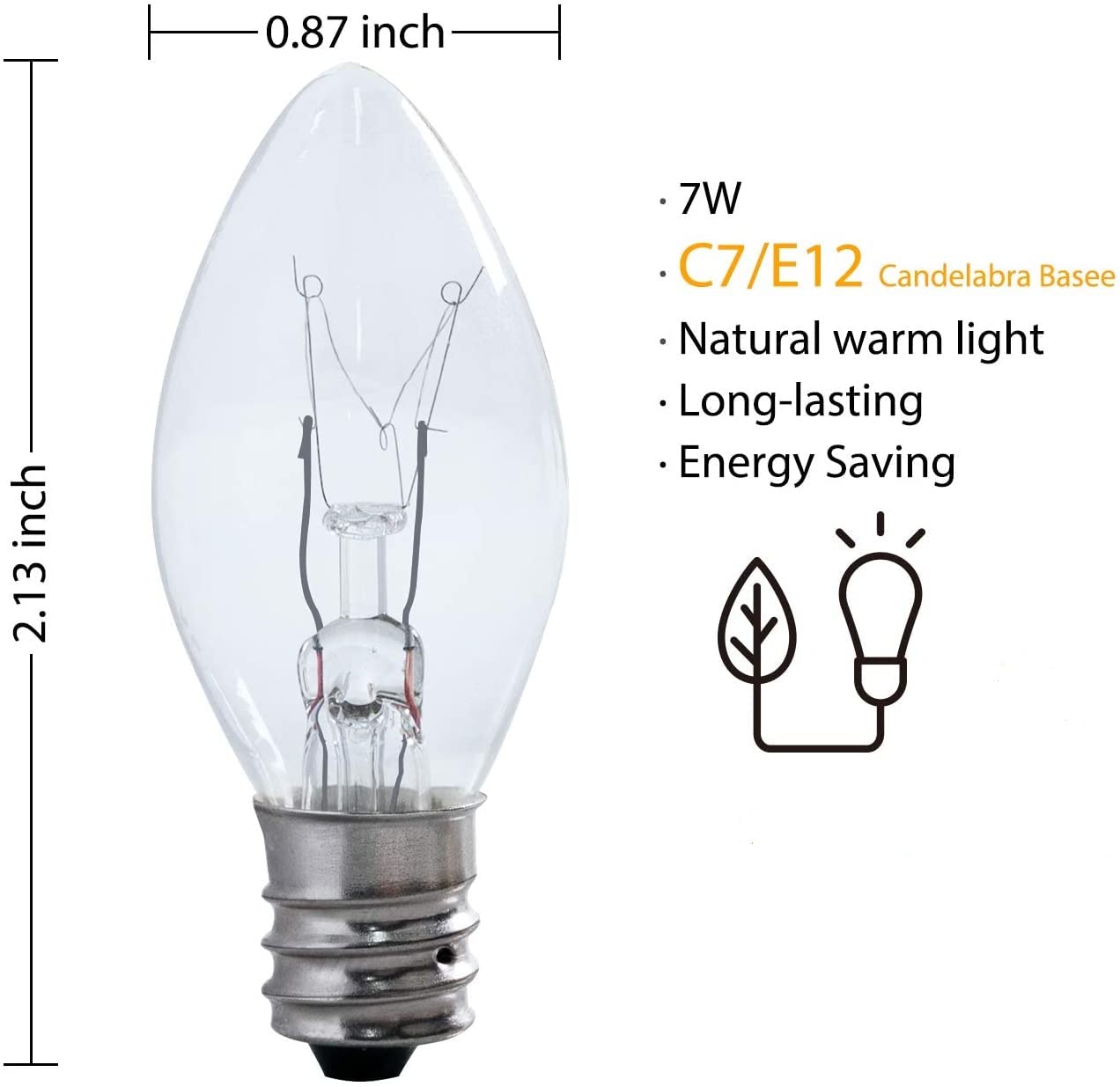 Brightown Accessory Cord with Light Bulb - 6ft Cord with On/Off Switch, 4 Pack, Clear, 1 Incandescent Bulb