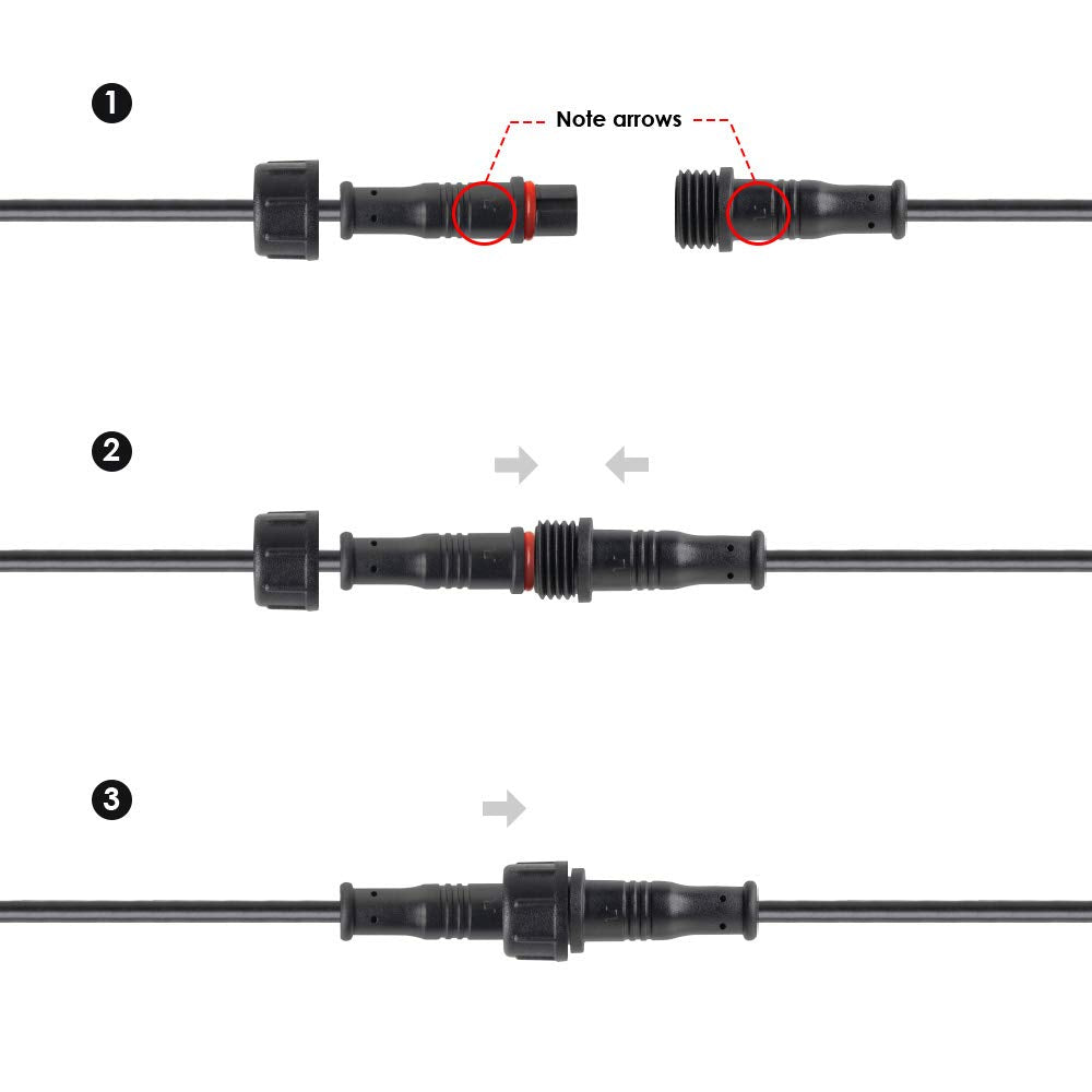 Btf-Lighting 5Pcs 9.84Ft 3Meter 3 Pin 0.32Mm/22Awg Ip65 Extension Cable Wire With Male And Female Connectors At Both Ends For Ws2811 Ws2812B Sk6812 Cct Etc Led Strip 15Mm Nut Small Size