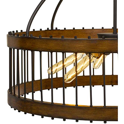 Cal Cantania 60W x 6 Metal Pendant Fixture, Model FX-3700-6L, 29.25 x 29.25 x 22 inches, Metal, Edison Bulbs