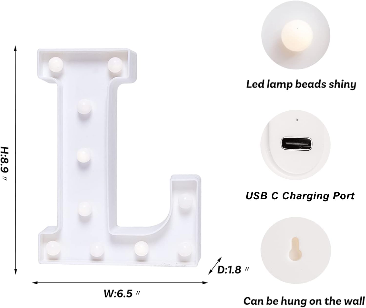 Foaky Rechargeable LED Marquee Light Sign for Home Bar Decoration, Warm-Rechargeable, L, Plastic