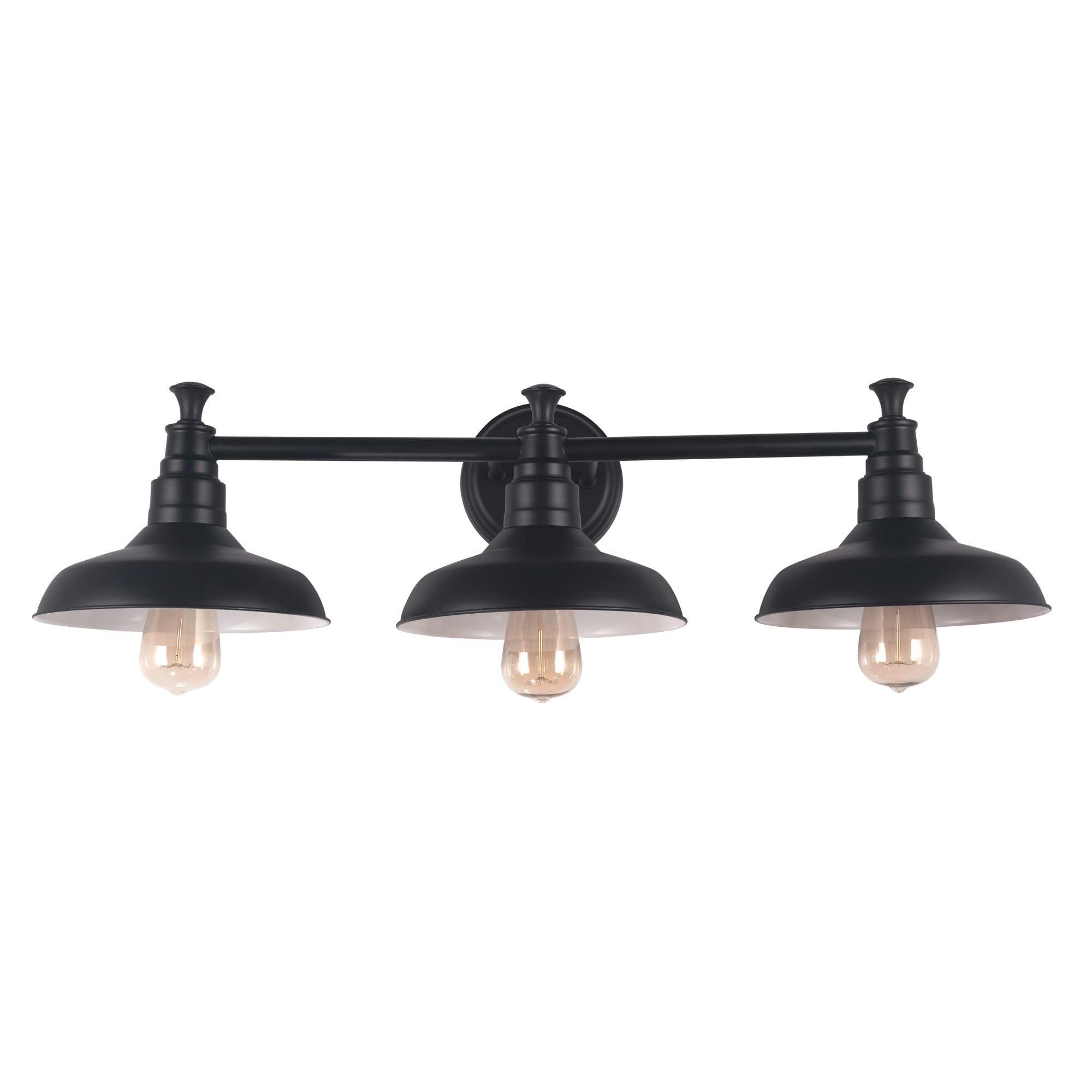Design House 588533 Kimball Industrial Farmhouse 3-Light Indoor Bathroom Vanity Light Dimmable With Metal Shades For Over The Mi