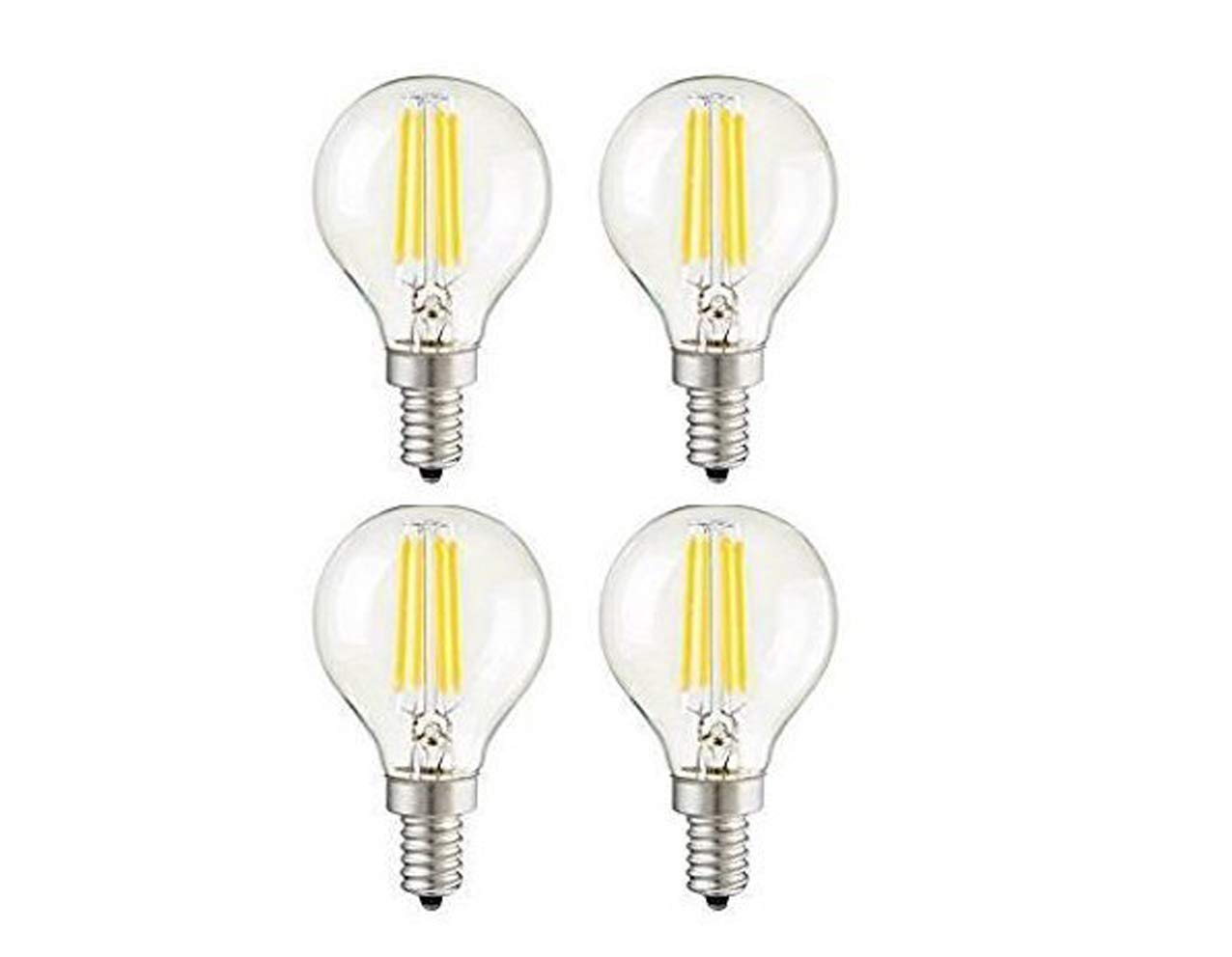 CTKcom G45 4W Dimmable LED Bulbs - E14 Base, 40W Equivalent, 6000K Daylight White, Glass, 4 Pack, Warm White