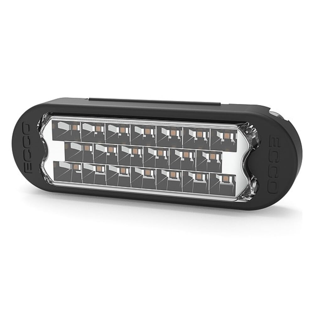 ECCO LED High-Intensity Directional LEDs Amber 0.4 amps 12V 24V 7 flash patterns Waterproof Warning Light Construction Caution L