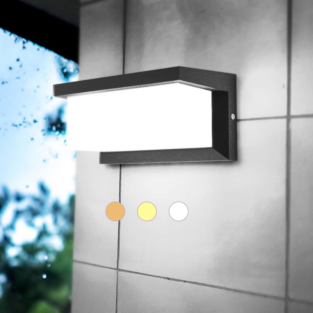 Sytmhoe Modern Led Outdoor Wall Sconce, 24W, Black, 3 Colors, Ideal For Porch & Garage Lighting