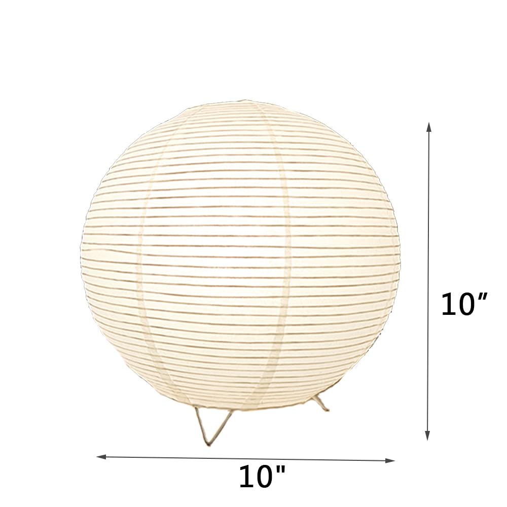 Yy Yearchy Table Lamp Paper Lamp Standing Lamps With Rice Paper Shade For Bedroom Livingroom (Ball 2 Pack)