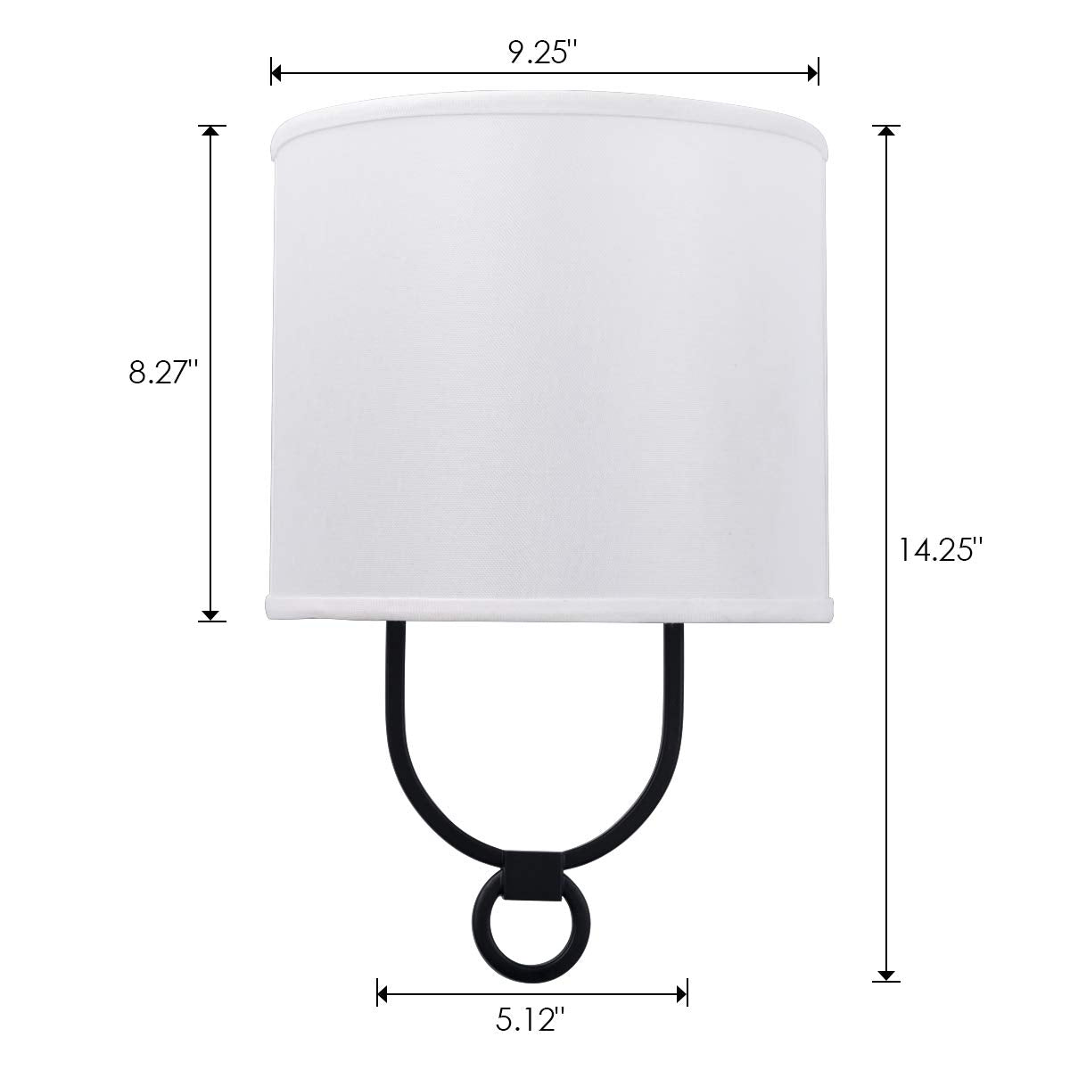 VILUXY Modern Wall Sconces 2 Pack, White Fabric Shade, Metal, Ideal for Bedroom, Hallway, Entryway, Bathroom