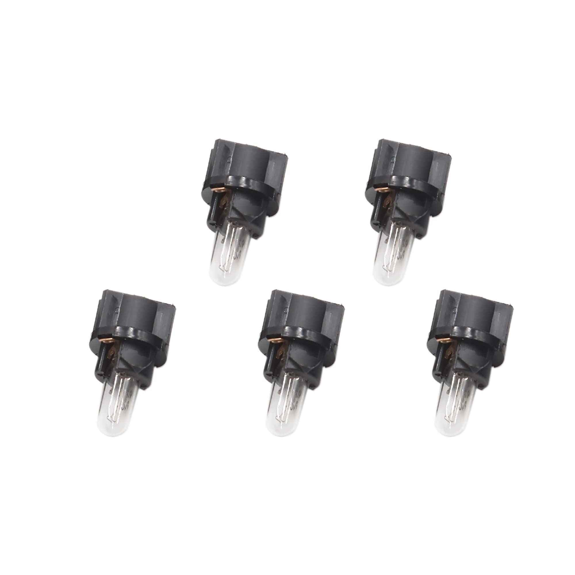 uxcell DC 12V T5-V2 Amber Dashboard Indicator Signal Light, 14 x 10 x 2 cm, Black, Plastic, Model 5841759870, 5pcs Set