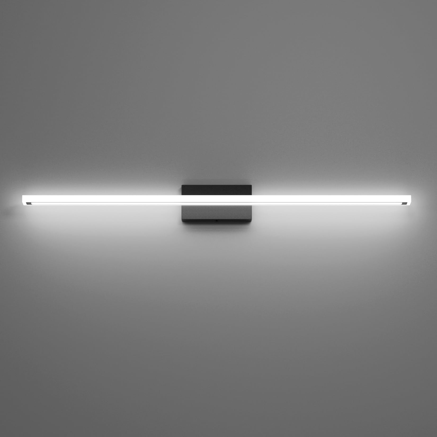 lundwa 48inch Black LED Bathroom Vanity Light Bar 40W Stainless Steel Modern Fixture JS6181