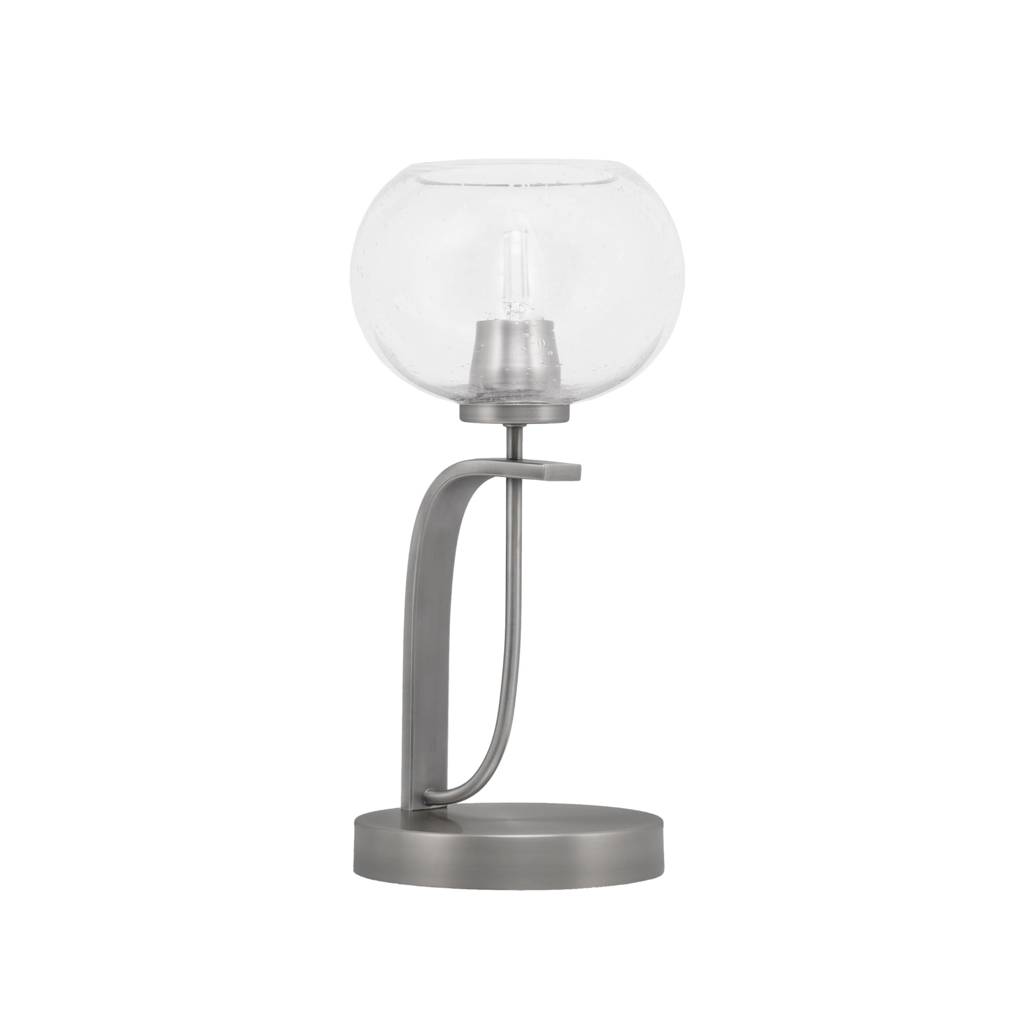 Toltec Lighting Cavella Accent Lamp, Graphite Finish, 7&quot; Clear Bubble Glass