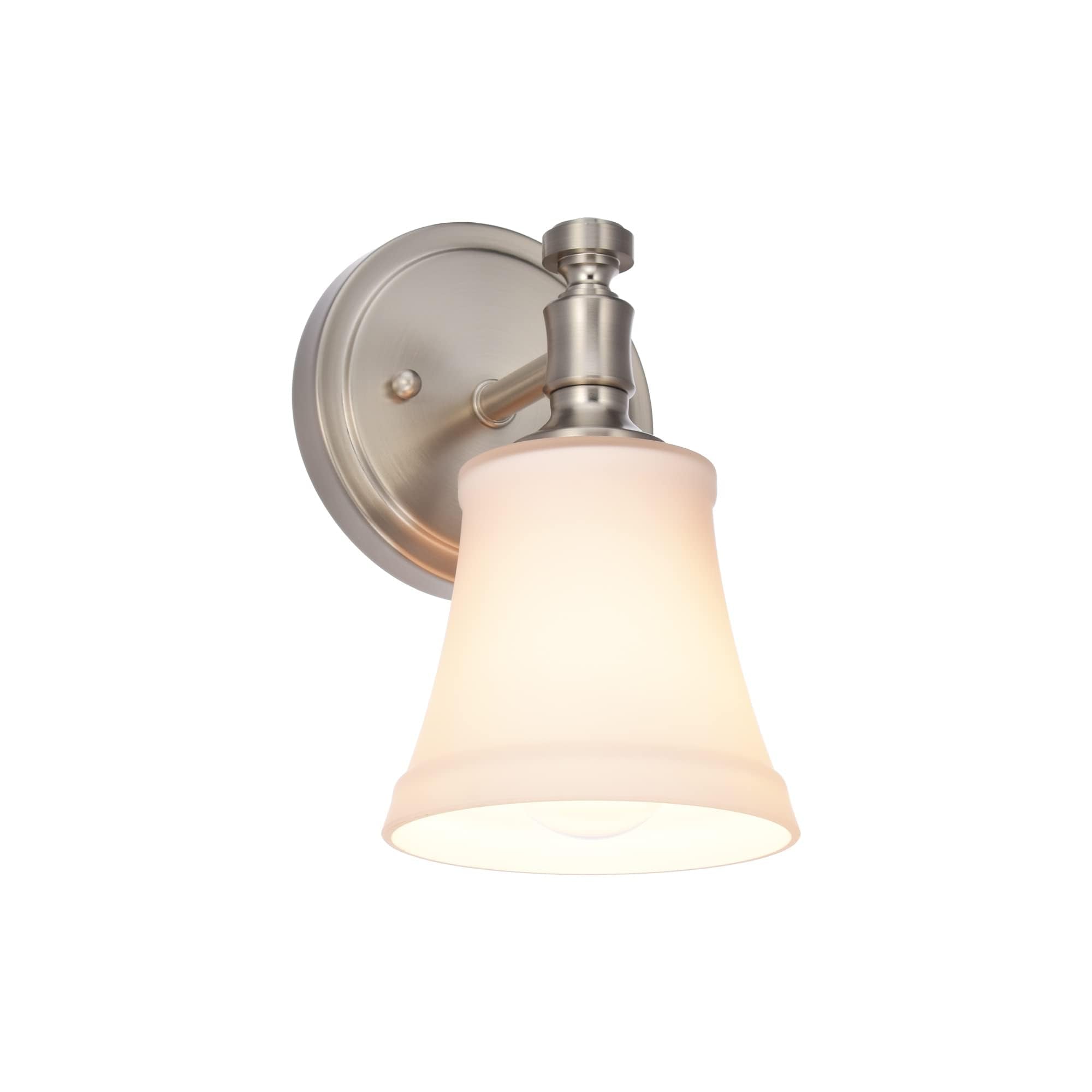 Hanaloa Bathroom Vanity Light Fixtures, Traditional Matte Black 4 Lights Wall Sconce Lighting with Opal Glass Shade, Porch Wall 