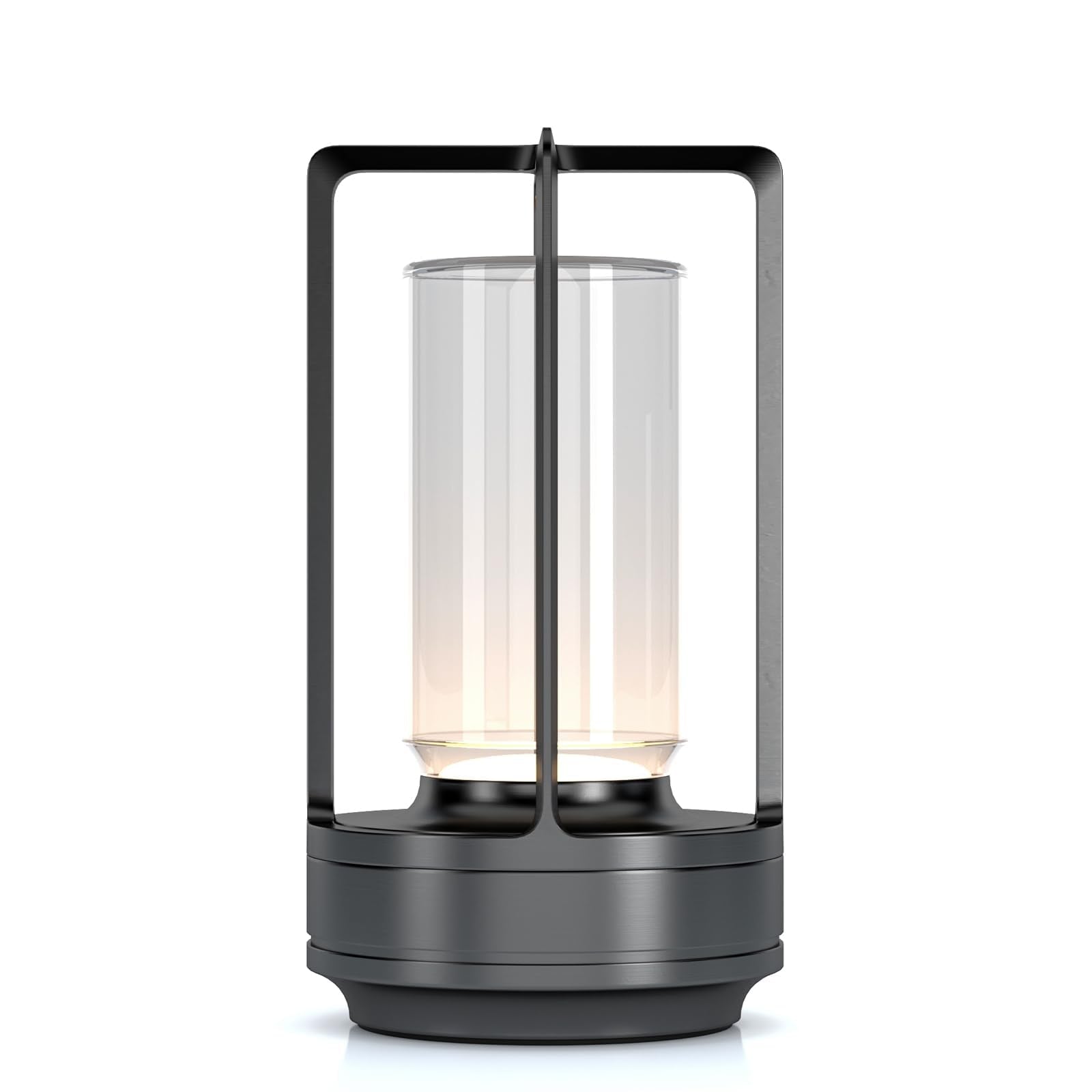 YYXGOOB Cordless LED Table Lamp, Touch Sensor, 3-Way Dimmable, Rechargeable, Metal, Grey, Model A-001