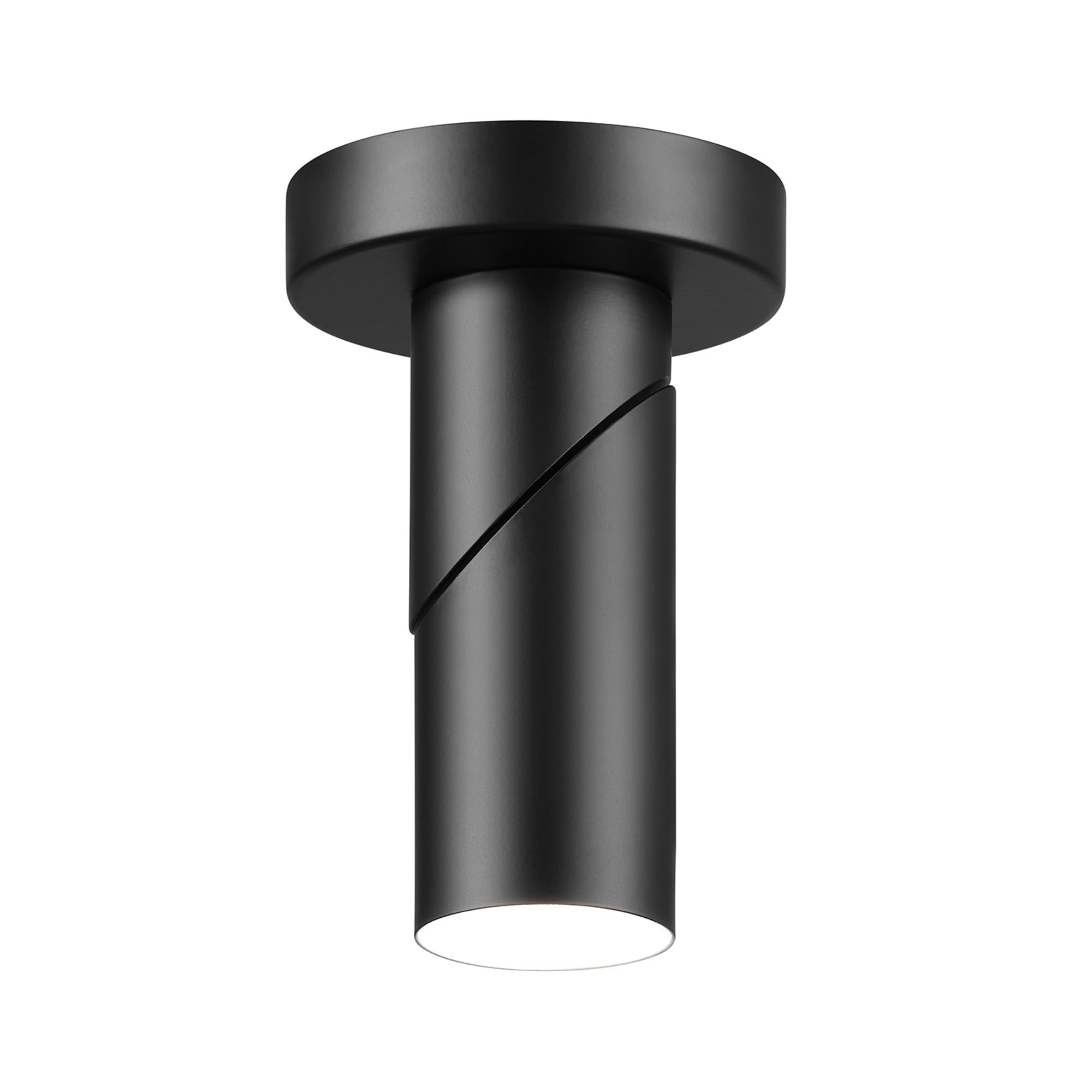 Globe Electric 64000113 4.5 Convertible Wall or Ceiling Mount LED Integrated Track Lighting Spotlight, Matte Black, Adjustable P