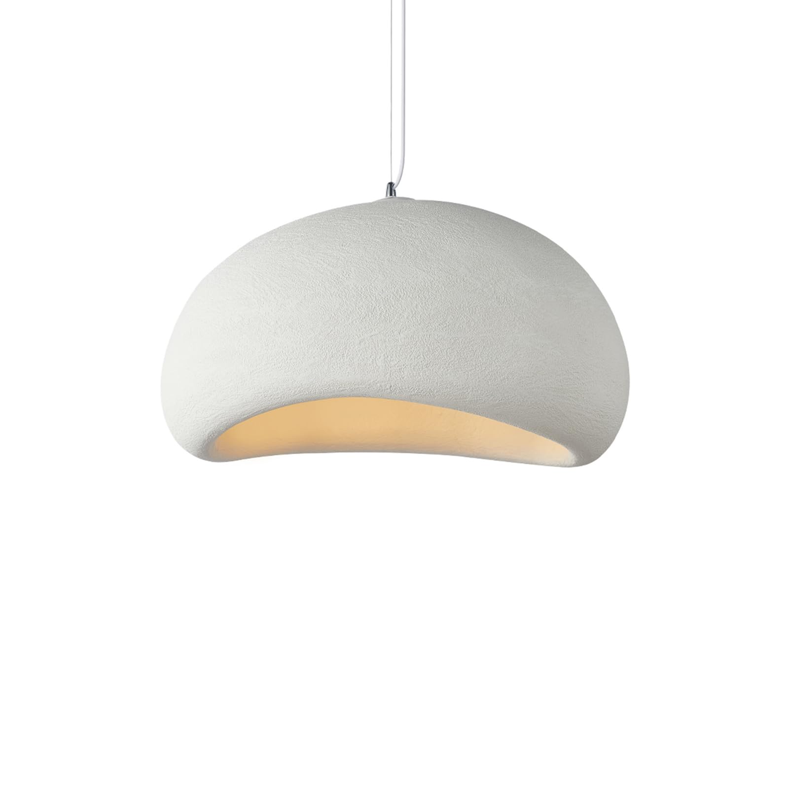 Jaymp 40Cm Modern Pendant Light For Dining Room Kitchen Island Hallway Restaurant Hanging Lamp E26 Base Japanese Wabi-Sabi Style Bird Nest Shape Lighting Fixture (Matte White,B Shape, 40Cm/15.7Inch)