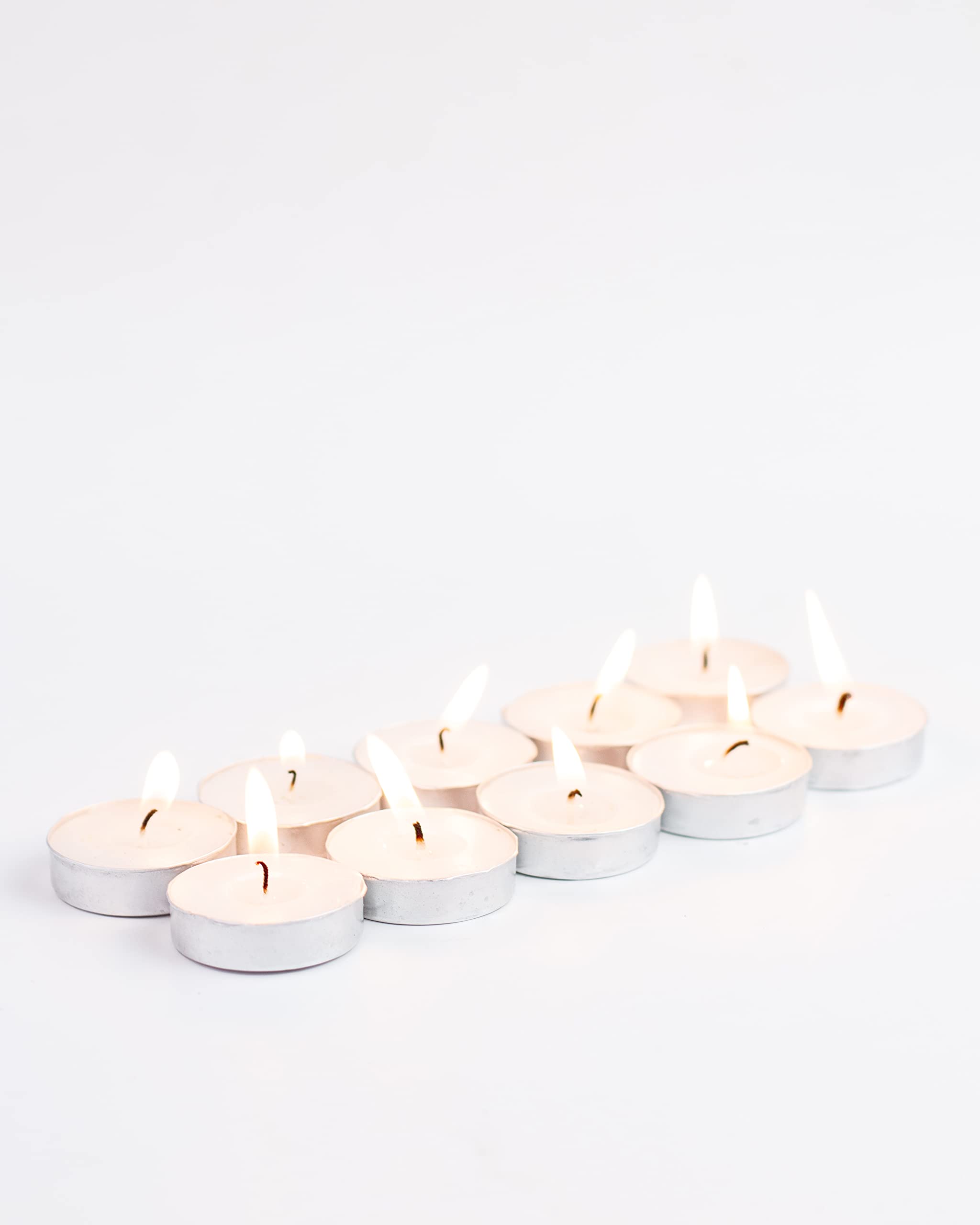 AuraDecor 3 Hour Burning Time Unscented Tealight Candle Pack of 10 || Unscented Candle || Tealight Candle || Cups Tealight Candl
