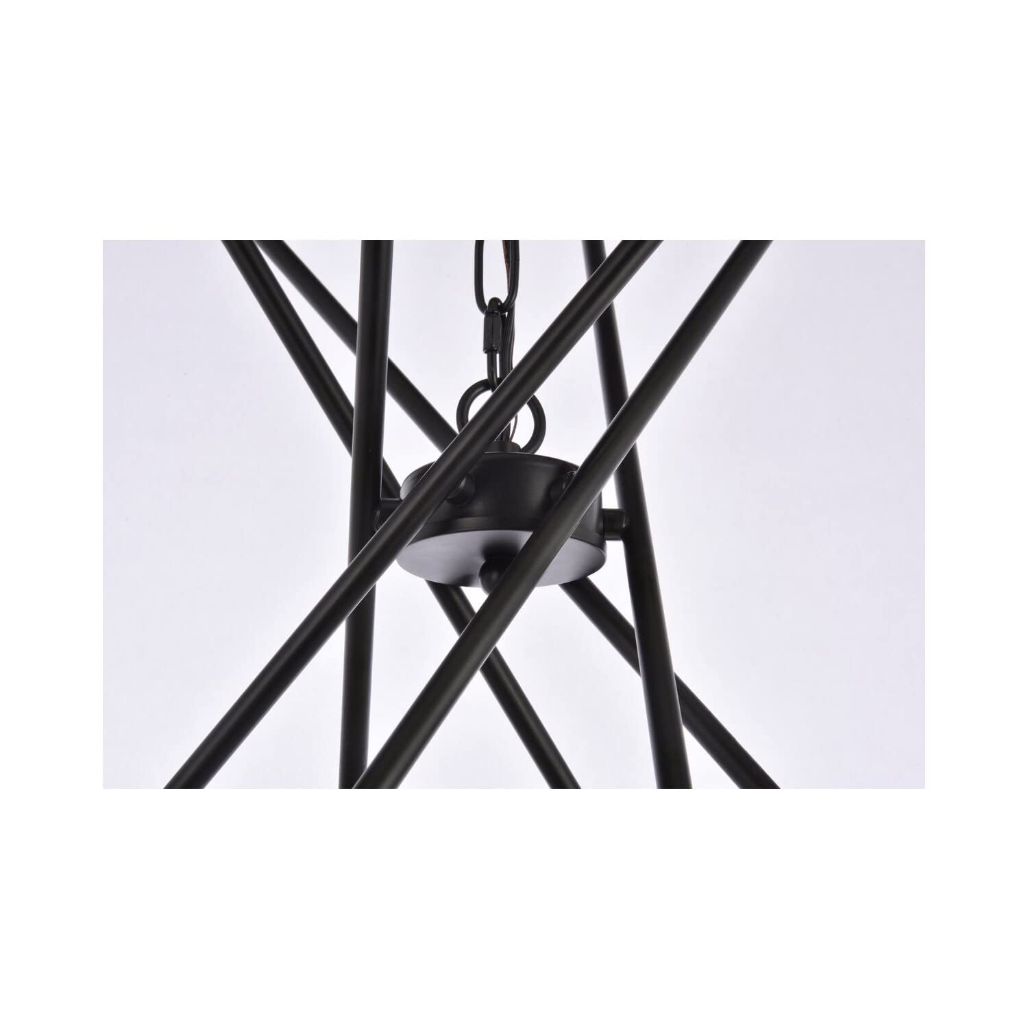 Living District Casen 6-Light Mid-Century Metal Pendant in Black