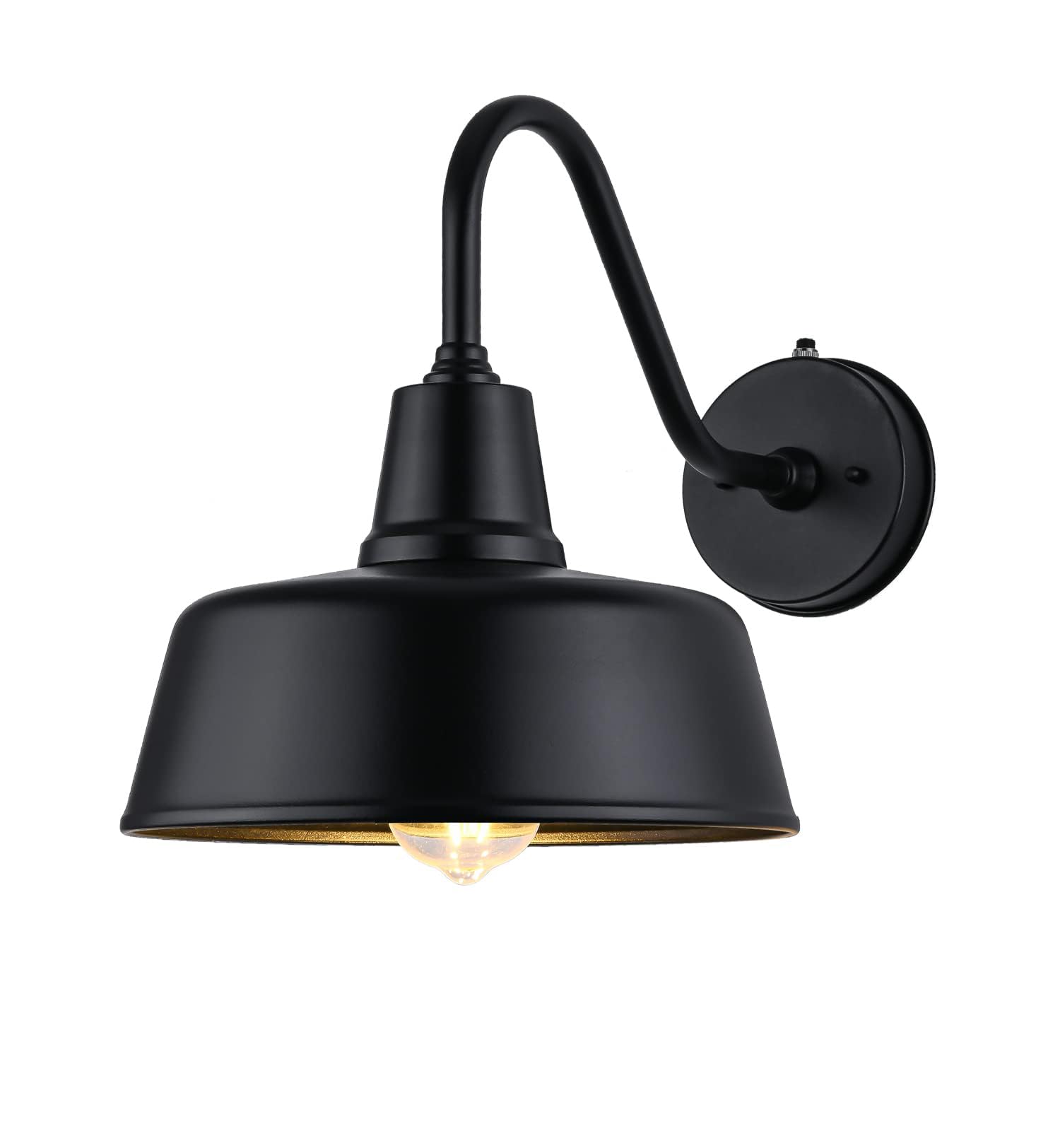 Joesa Dusk To Dawn Outdoor Farmhouse Barn Light, Waterproof, Rust Resistant Black Gooseneck Light For House Porch Garage…