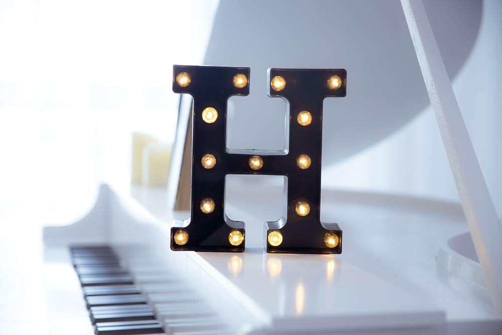 Foaky Black LED Marquee Number Lights, Battery Powered, Plastic Decoration for Weddings, Birthdays, Christmas, Home Bars