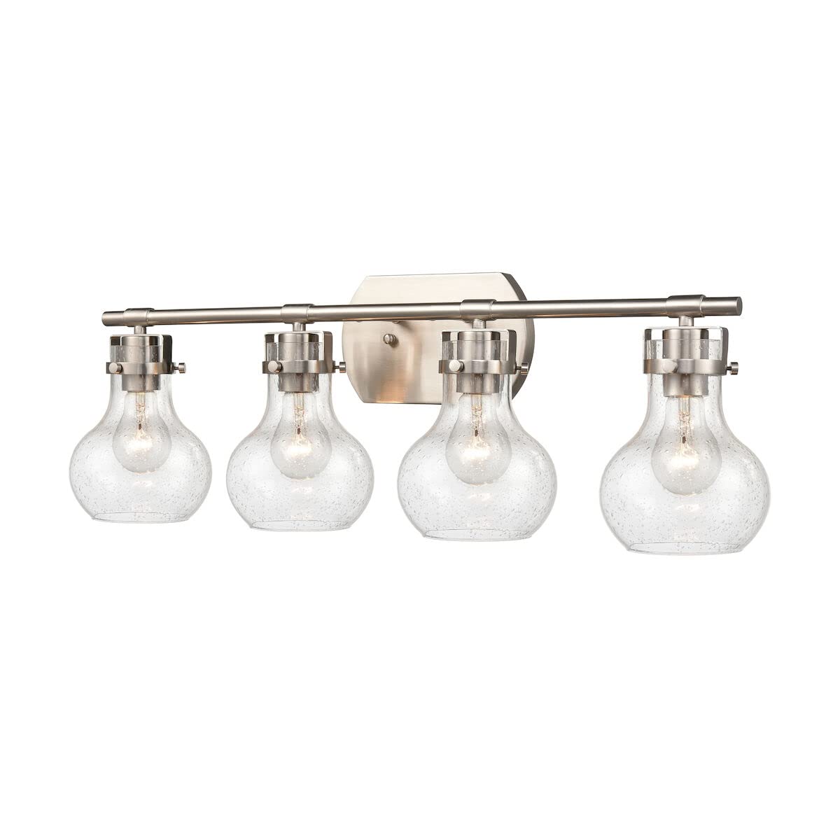 Elk Home Salamanca Satin Nickel 4-Light Vanity Light With Clear Seeded Glass, 29W X 7D X 9.