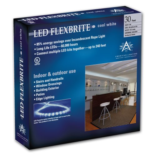 American Lighting LED Flexbrite Rope Light Kit, 15-Foot, 3000K Warm White, 120 Volt, Model LR-LED-WW-15, Plastic Material