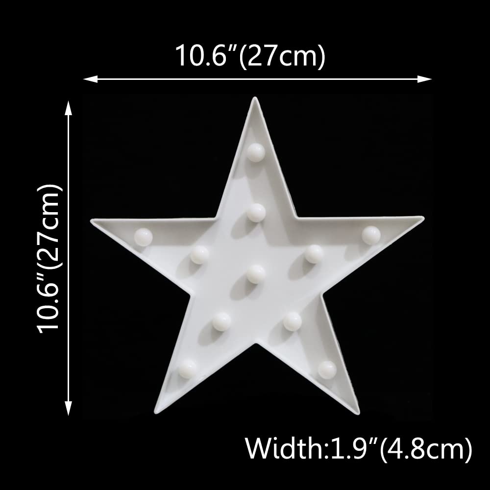 LED Marquee Star Signs Night Lights, Battery Operated Star Shaped Desk Table Lamp for Kids, Baby, Child, Girl Gift, Nursery Room