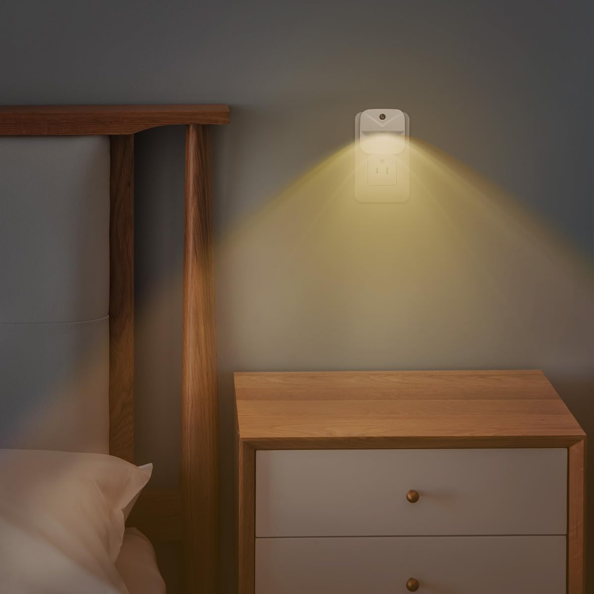 Kinur 6 Pack Led Night Light Plug Into Wall, Warm White 2700K Dusk To Dawn Sensor Automatic On And Off For Kids, Nursery, Bedroo