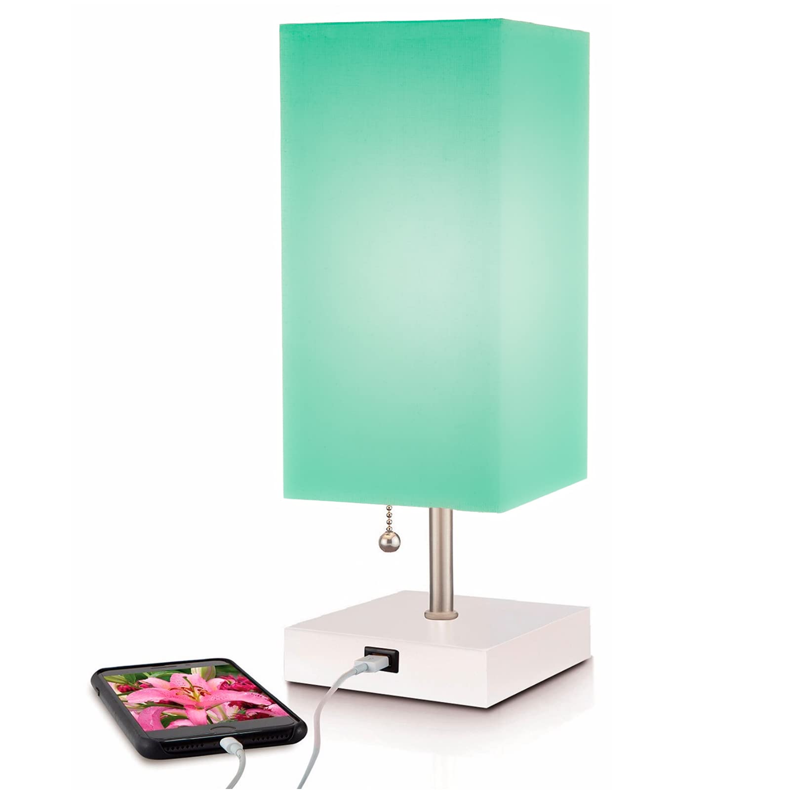 Missionmax Purple Haze Small Table Lamp With Usb Charging - Ideal For Bedside & Desk Use