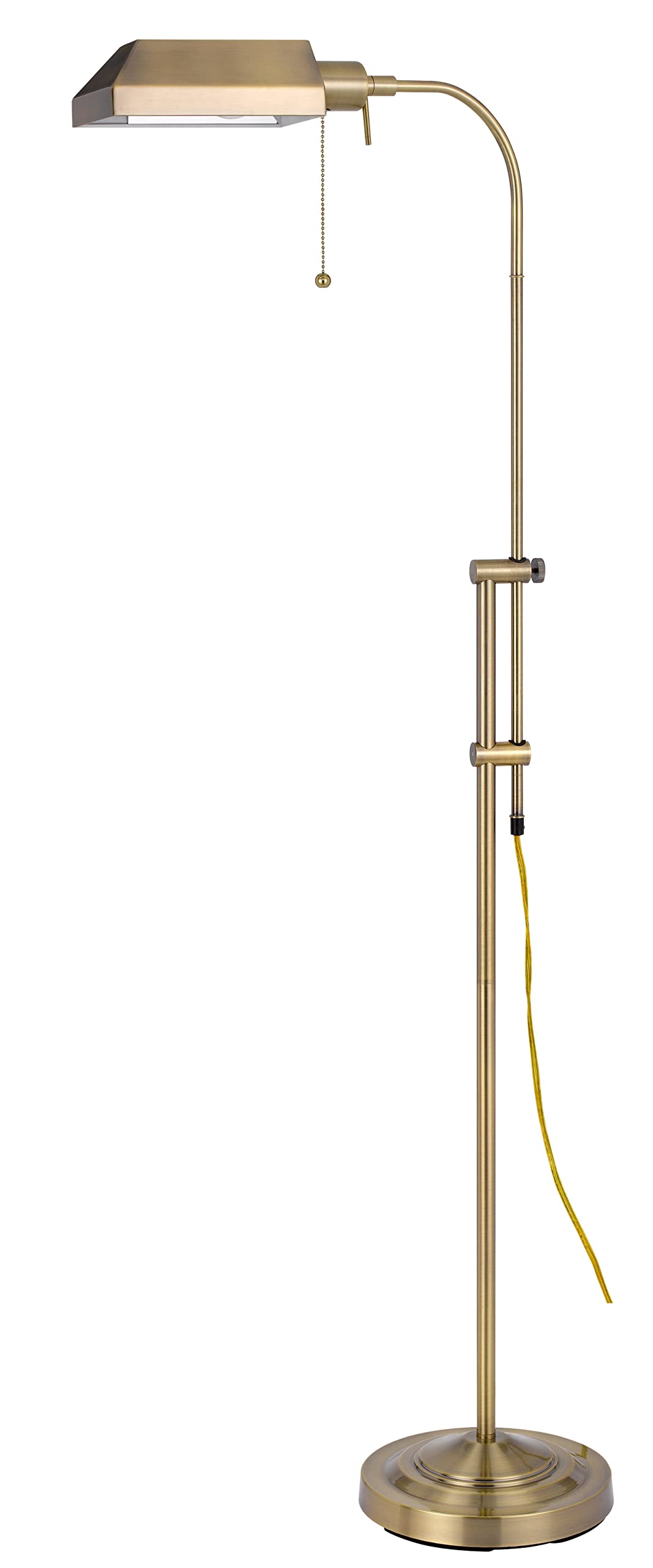 Cal Lighting Bo-117Fl-Ab Antique Brass Floor Lamp, 62 In Height, Metal Pharmacy Style