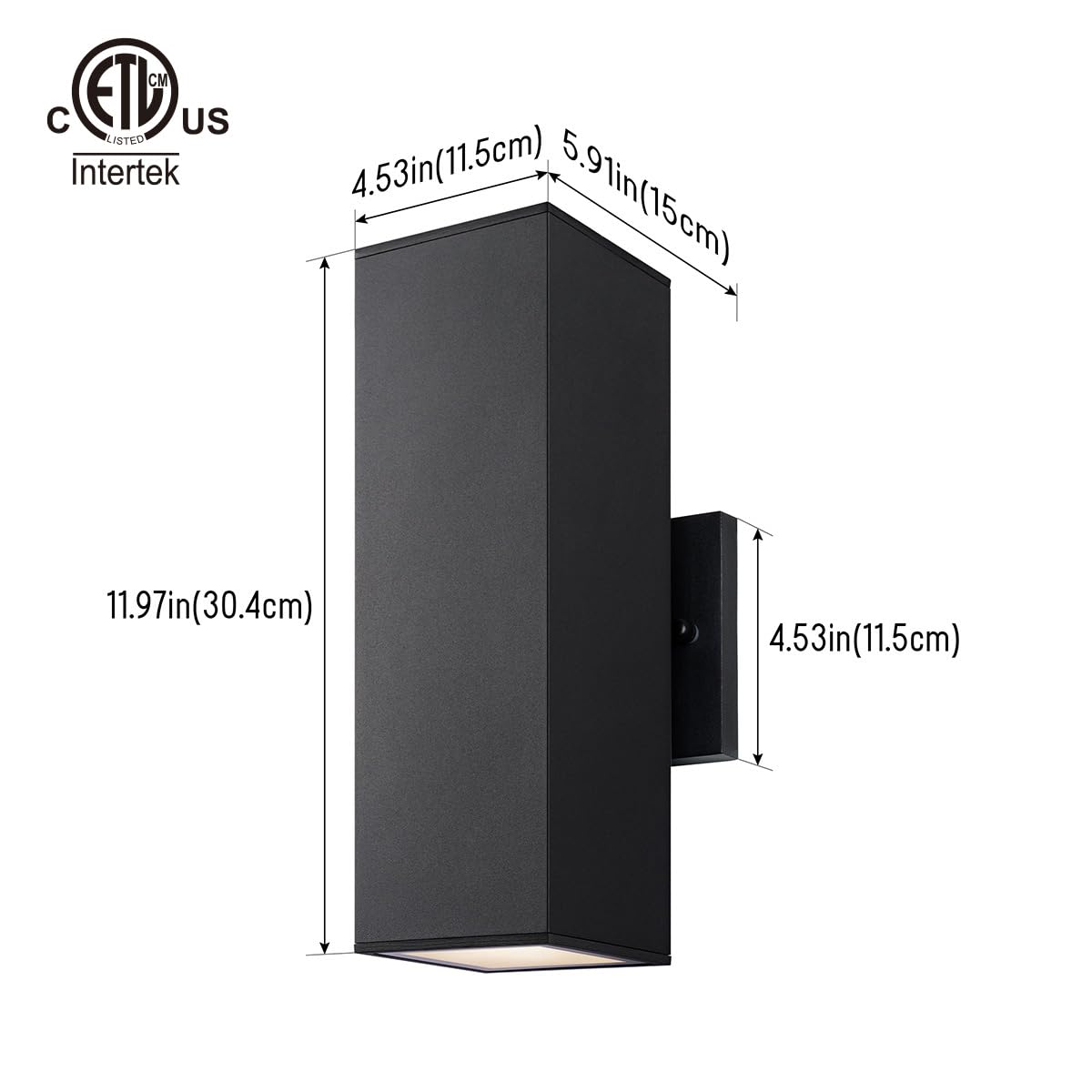 Mirrea Modern Outdoor Wall Sconce - 4 Pack Waterproof Matte Black Aluminum Patio Lights