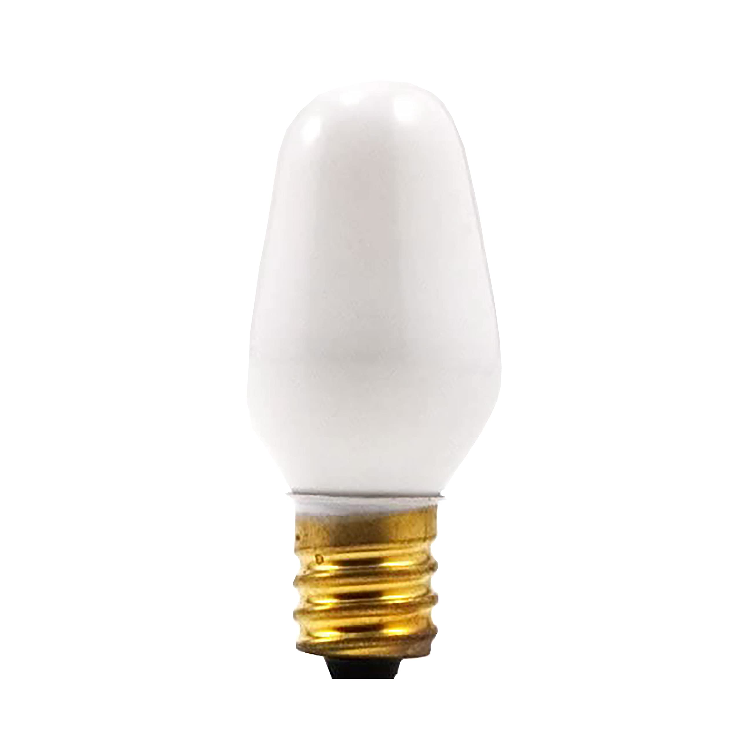 SYLVANIA 4W C7 Night Light Bulb, E12 Candelabra Base, 15 Lumens, Frosted, 2850K, White - 4 Pack (13553