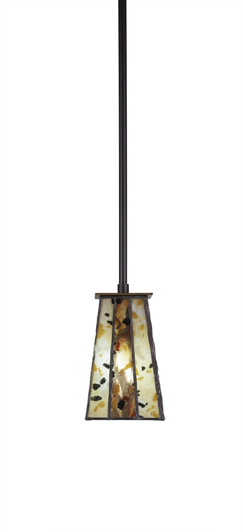 Toltec Lighting 573-DG-9564 Apollo Stem Mini Hang Straight Swivel Pendant with Fiesta Glass, 5&quot;, Dark Granite
