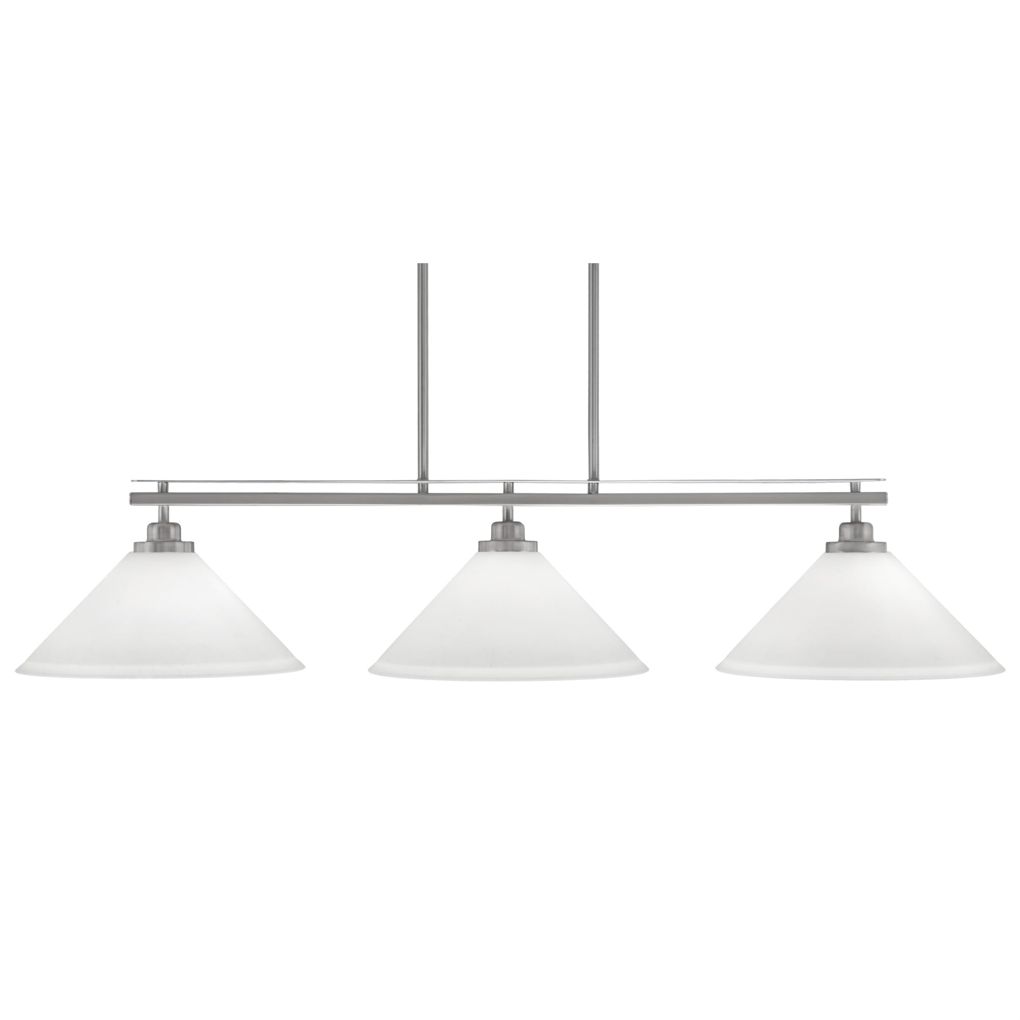 Toltec Lighting Odyssey 3 Light Island Light, Brushed Nickel Finish, 12in White Muslin Glass