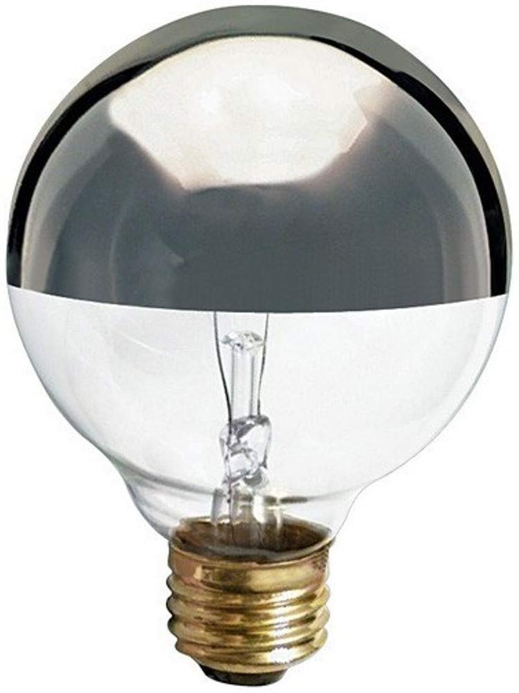 Satco S3861 40W Incandescent Globe Light Bulb 2700K Warm White Silver Crown E26 Base 280 Lumens Dimmable 1500 Rated Hours