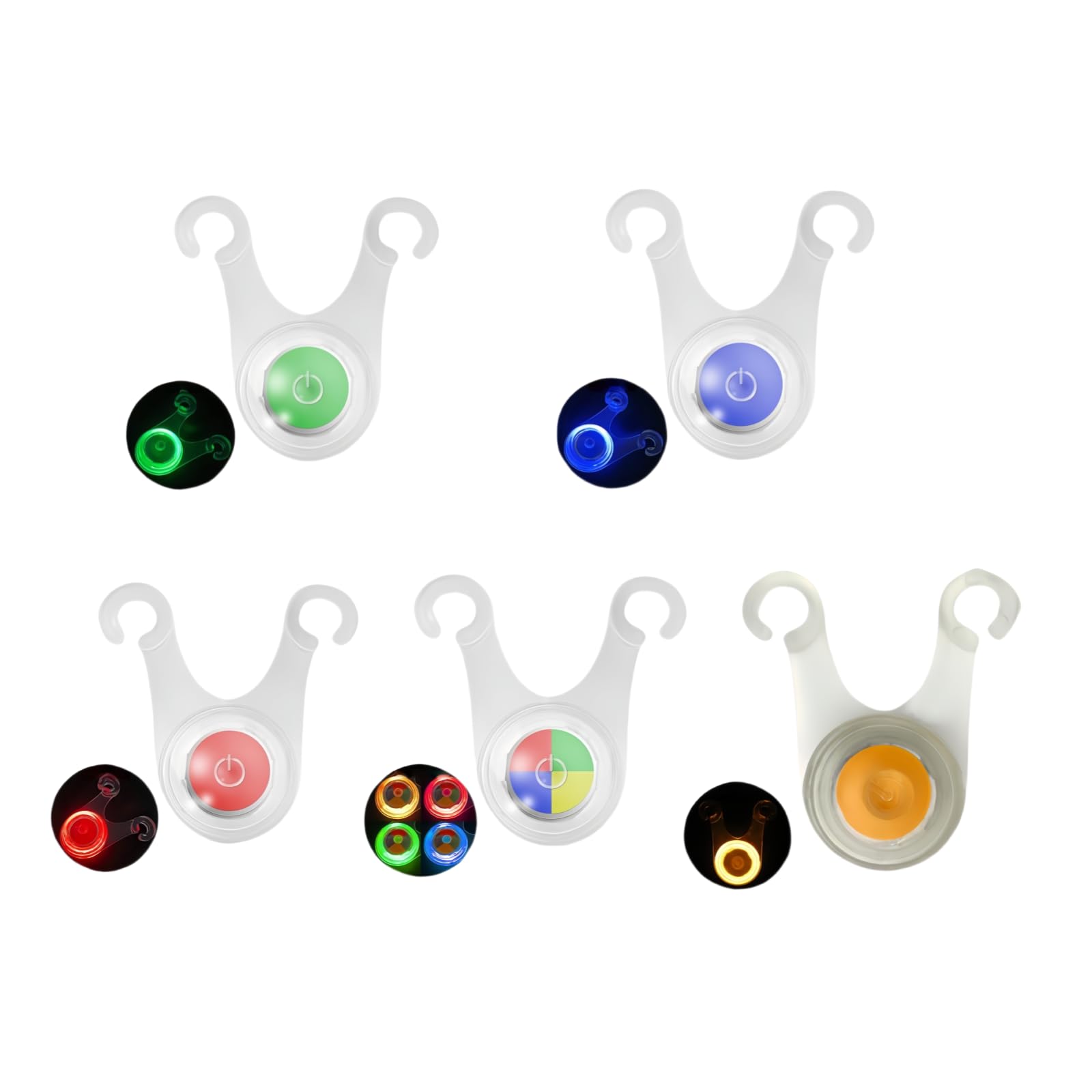 LED Camping String Lights, Multi-Color, Silicone, 5 Pack, 3 Modes, Hanging Hook Design, Waterproof, Battery-Powered, for Tent Ro
