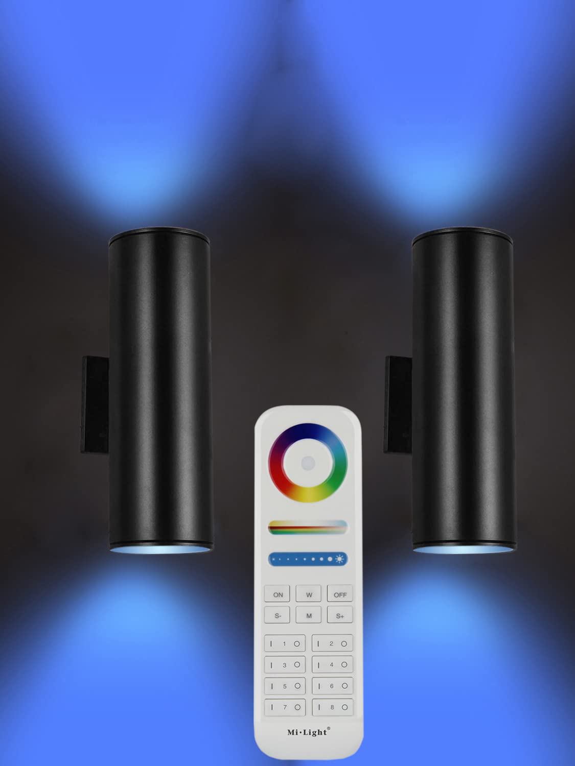 iYogaled RGB Color Changing Outdoor Wall Lights, ETL Listed, 2 Pack, Aluminum, Remote Control, Model FUT014RGB