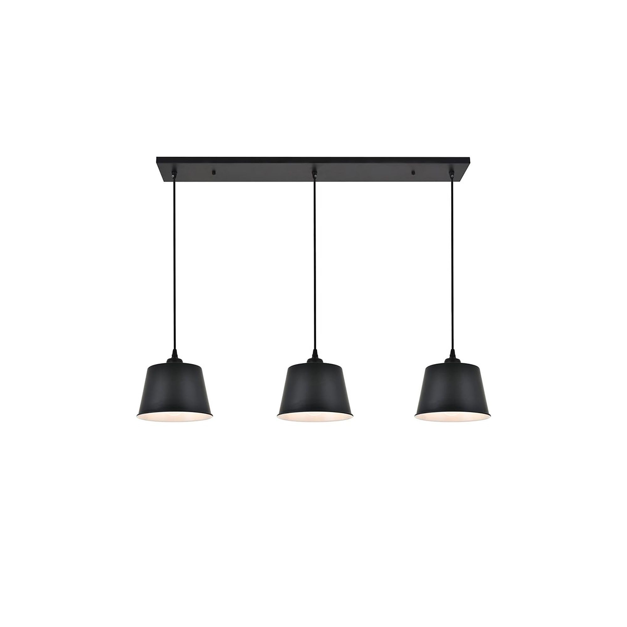 Elegant Lighting Living District Indoor Modern Home Decorative Bright Ceiling NOTA 3 Light Black Pendant