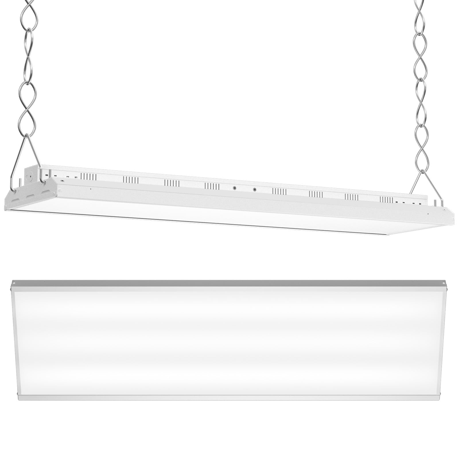 CINOTON 4FT 210W LED Shop Light with 28350LM,0-10V Dimmable Linear High Bay Lighting with 5000K,120-277V 135LM/W Commercial Hang