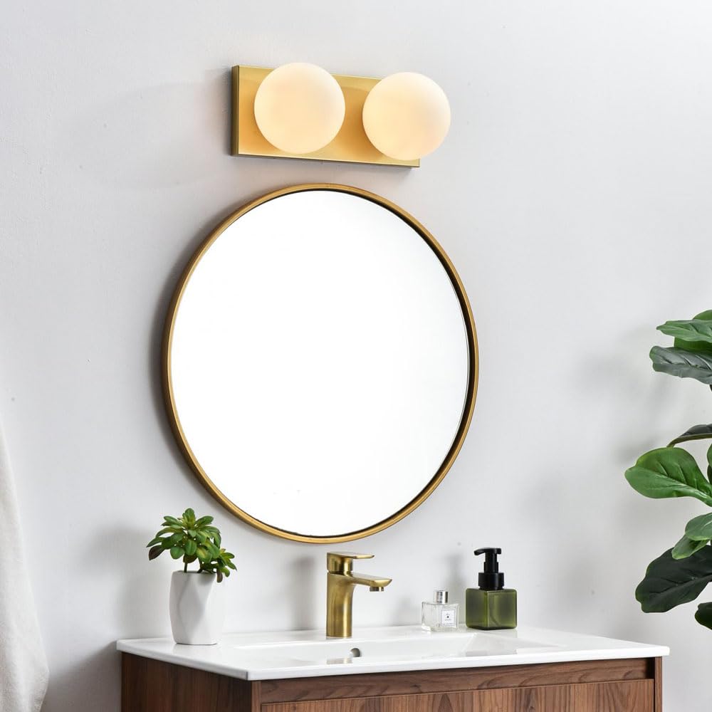 Living District Jaylin 2-Light Iron & Glass Bath Sconce in Black/Frosted White
