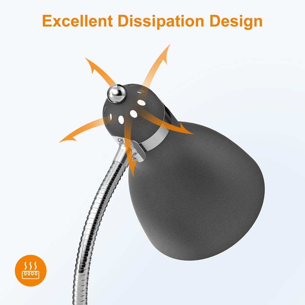 LEPOWER Floor Lamp, Metal Standing Lamp, Adjustable Gooseneck, Heavy Base, Black, Model UF2012