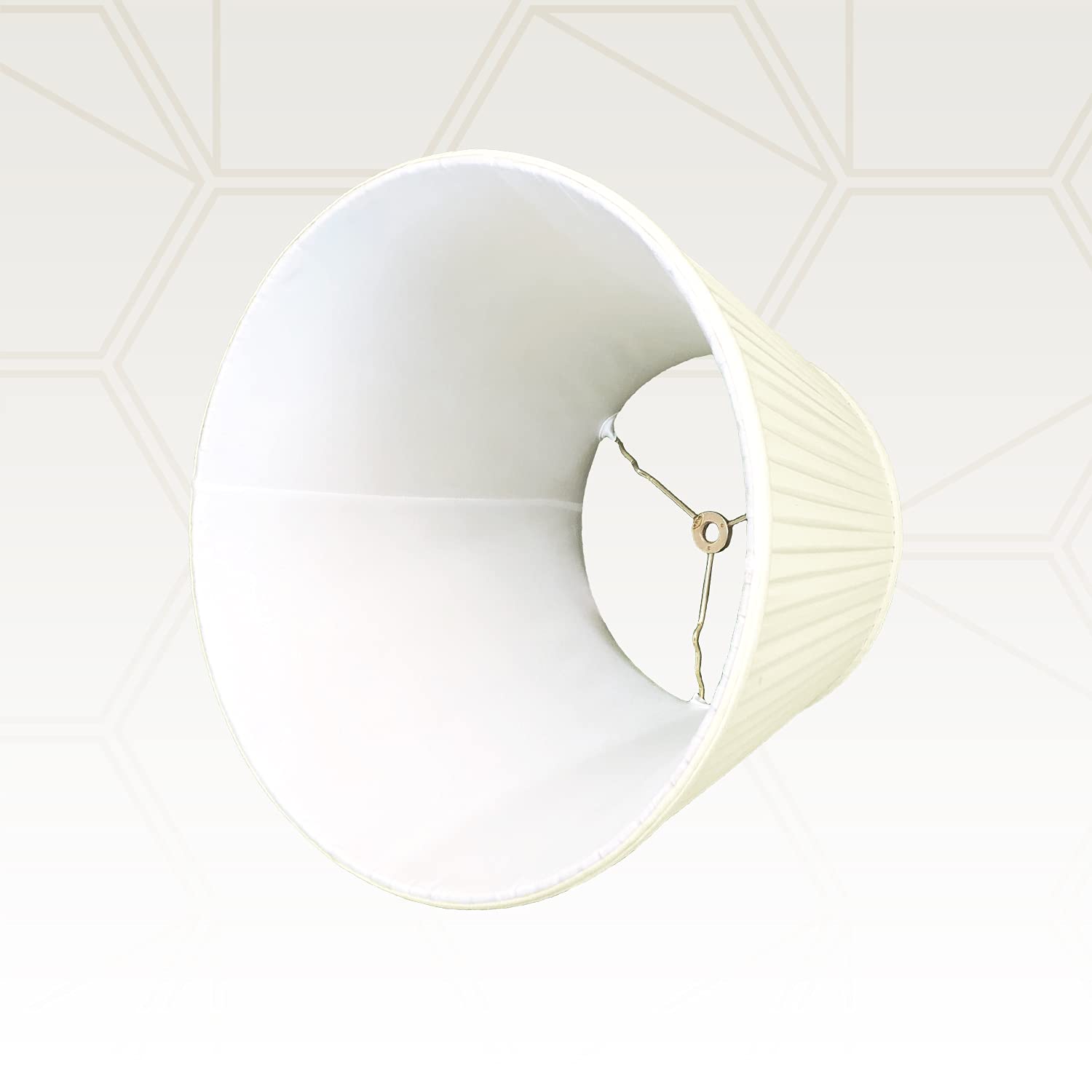 Royal Designs Deep Empire Side Pleat Basic Lamp Shade, Eggshell, 8&quot; X 14&quot; X 11&quot; (Bs-728-14Eg)