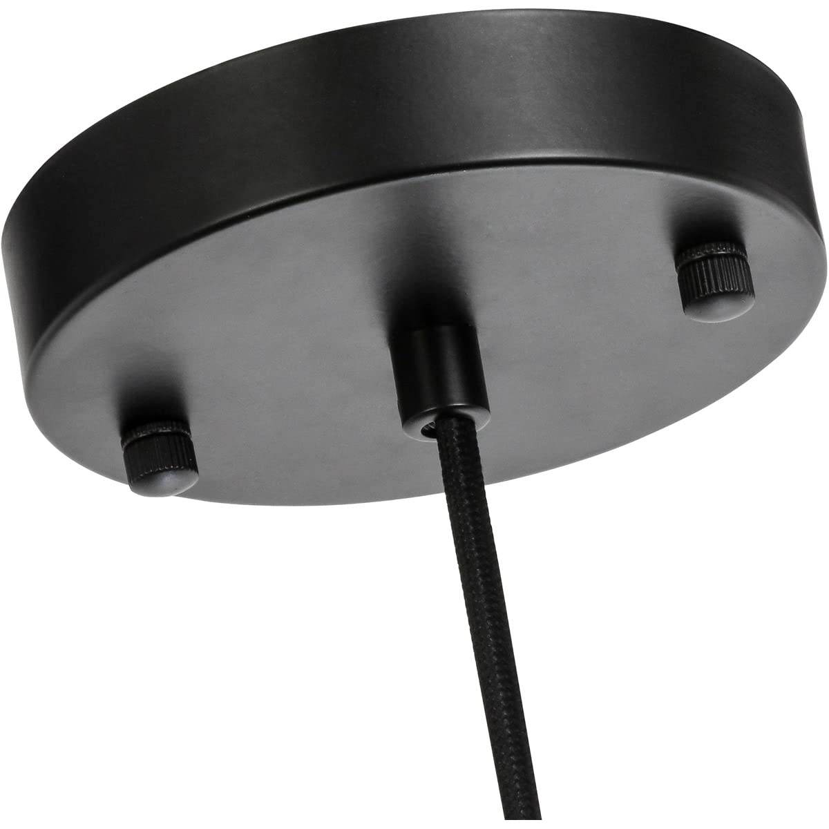 Living District Emett 1-Light Metal Pendant in Black and Clear Glass