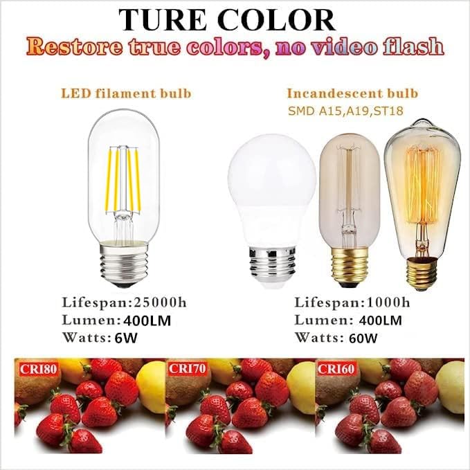 Livemax Led Tubular Bulb 4W Daylight White 5000K E26 Clear Edison Bulb,40W Equivalent 400 Lumens, Antique Edison Style Led Filam