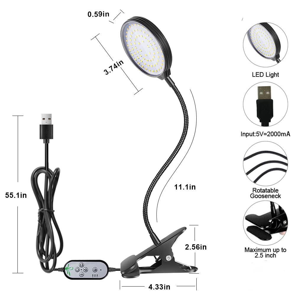 Grow Light 15W Sunlike Full Spectrum Led Plant Grow Lights With Timer Auto On/Off 4/8/12H Waterproof Grow Lamp For Indoor Plants