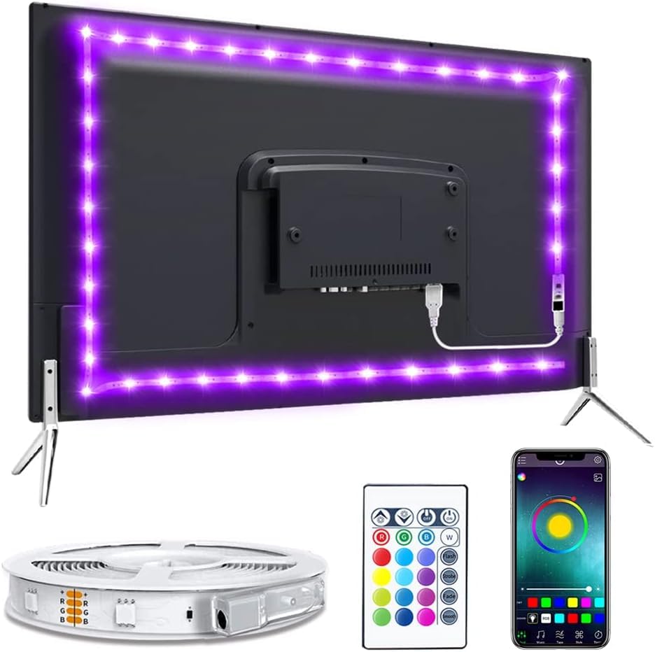 Nexlux LED Light Strip for 60-70 Inch TV, RGB Color, APP Controlled, Easy Installation, Backlight for Gaming