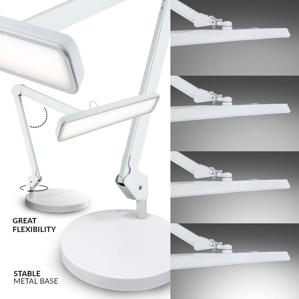 Neatfi XL LED Task Lamp, 2500 Lumens, Dimmable, Eye-Caring, White, Model 9505LED-TS1-AH