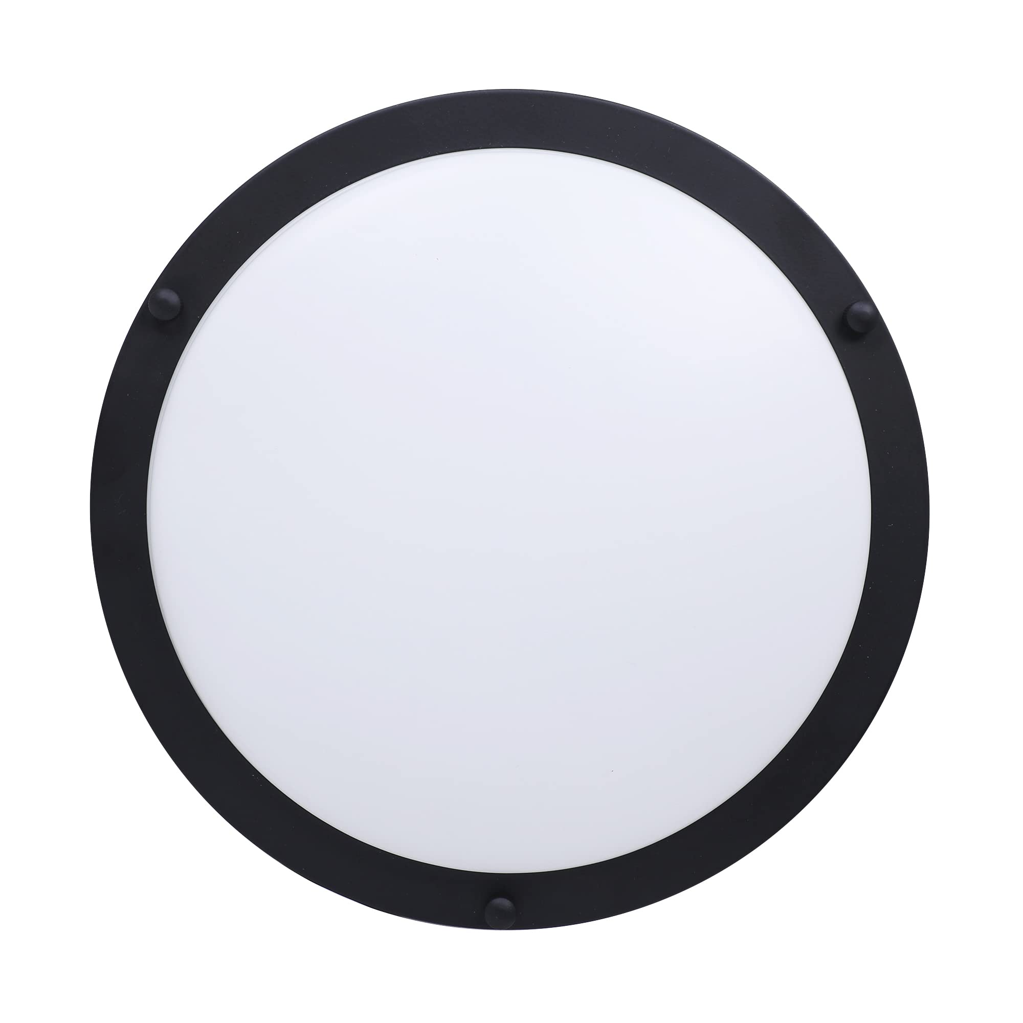 DESIGNERS FOUNTAIN Flush Mount Ceiling Light, 14in LED, Dimmable, 1400 Lumens, 3000K/4000K/5000K, Matte Black