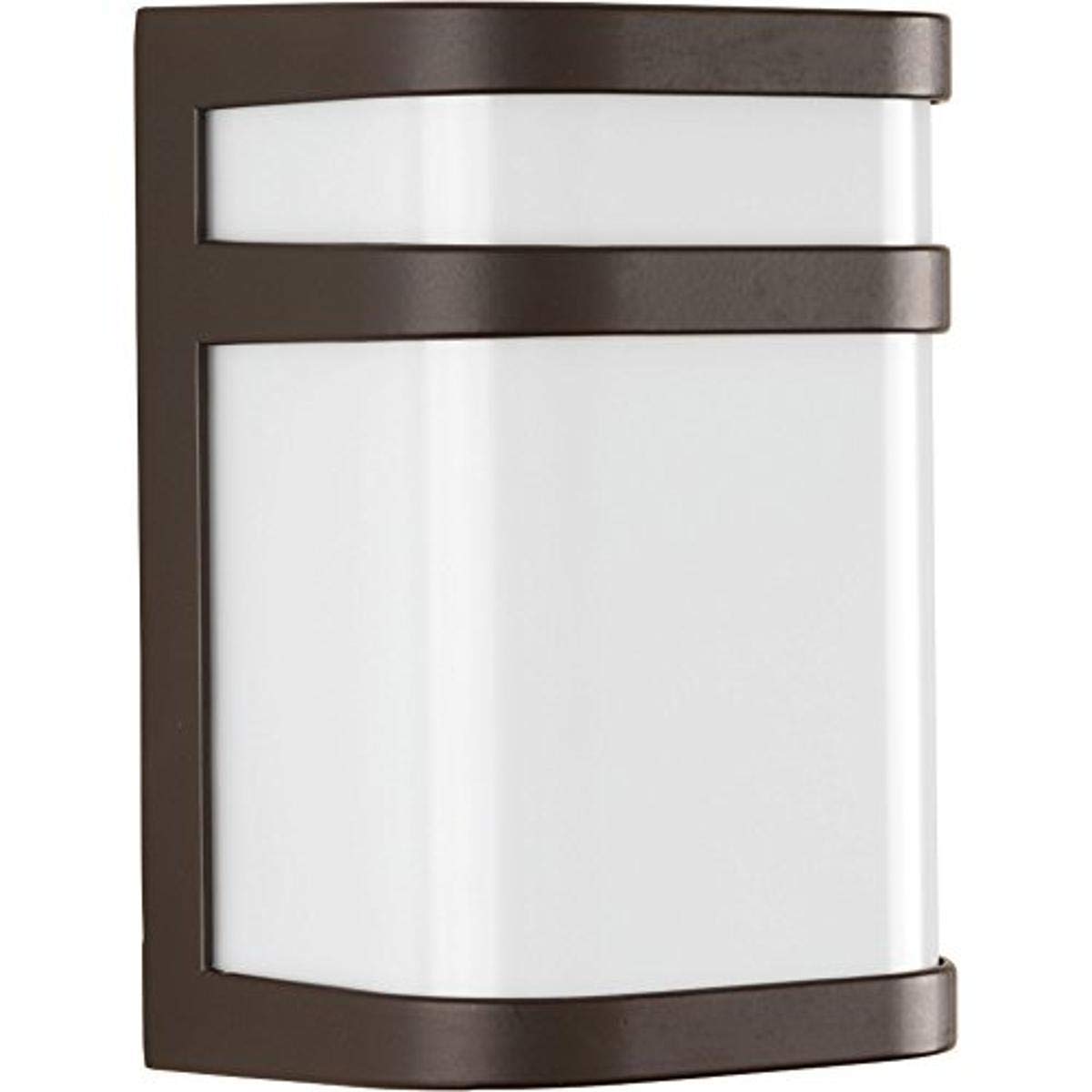 Progress Lighting Valera 1-Light Outdoor Wall Lantern, Matte White Acrylic Shade, Architectural Bronze, Model P5800-12930K9