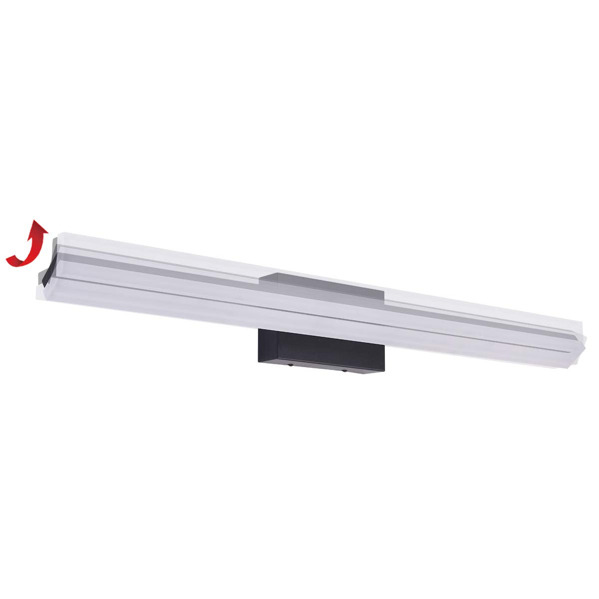 Mirrea 36In Modern Led Vanity Light - Dimmable 36W Black, Warm White 3000K For Bathroom