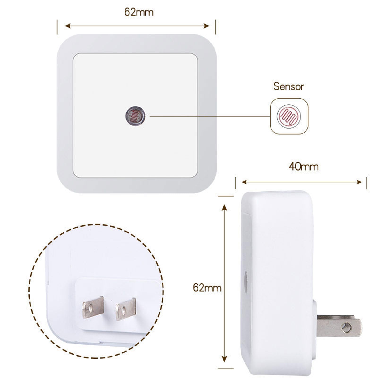 Hplvetoys Night Lights Plug Into Wall,Dusk-To-Dawn Sensor With Automatically Turn On And Off Night Light Bedroom,Bathroom,Stairs